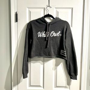 White Owl Crop Top Sweater Long Sleeve NWOT Hoodie Fleece